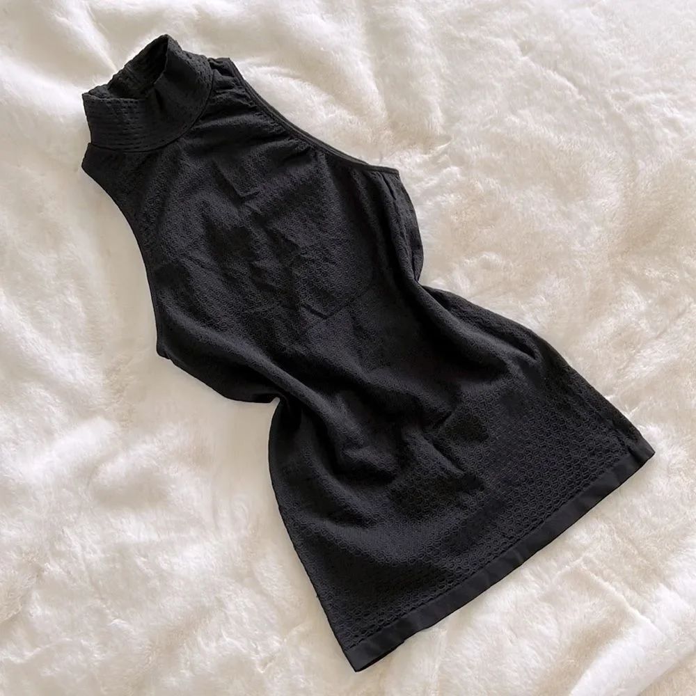 Vintage Y2K black stretch bodycon mini dress top M